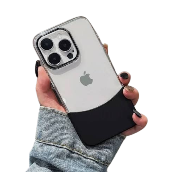 Two-Tone Clear & Black Phone Case – Slim Protective Case with Raised Edges